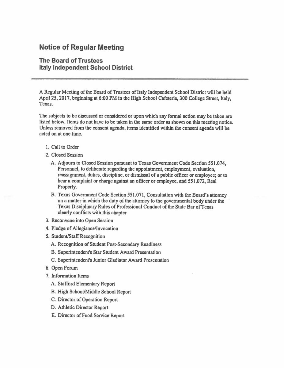 Image: Agenda – page 1