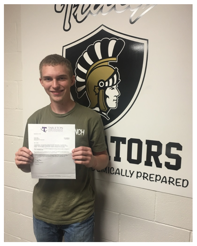 Image: Colton Allen- Tarleton State University
    Colton Allen is the son of Mark Allen and Kia Hugghins. He has attended Italy ISD since pre-kindergarten. Colton was recently accepted into Tarleton State University as a member of the Class of 2022. He plans to major in Agriculture Service and Development with plans to be an Ag teacher. To the underclassman, he says, “It goes by a whole lot faster than you think! Cherish your time!” 
    Good luck Colton and Go Texans!